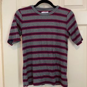 Velvet brand, striped short sleeve top
